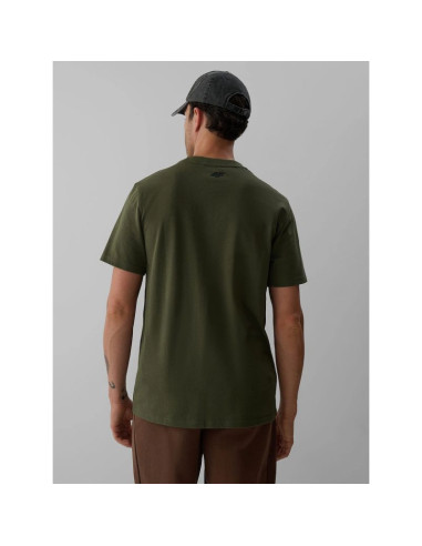 T-shirt regular z nadrukiem męski 4f 4fkaw26ttshm4477-043s