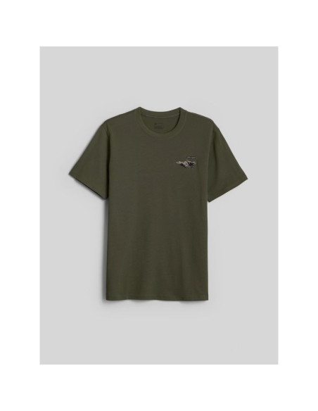 T-shirt regular z nadrukiem męski 4f 4fkaw26ttshm4477-043s