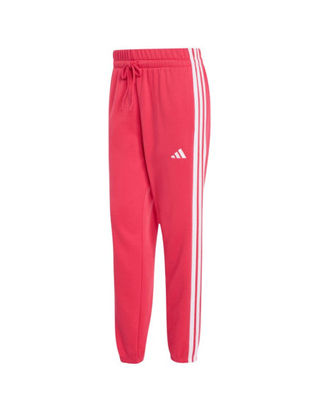 Spodnie damskie adidas essentials 3-stripes french terry cuffed różowe kf8339