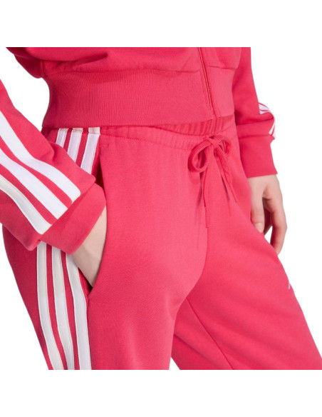 Spodnie damskie adidas essentials 3-stripes french terry cuffed różowe kf8339