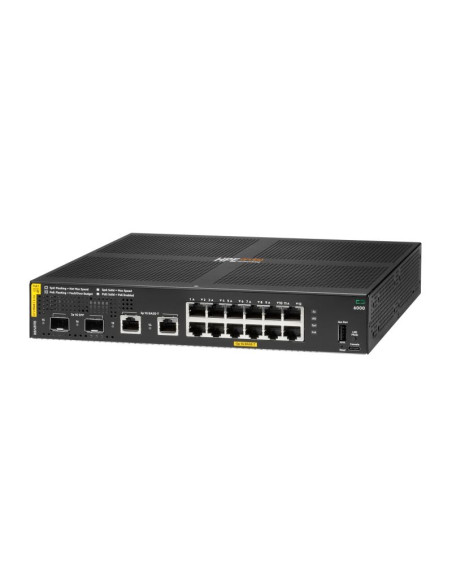 Hpe aruba networking cx 6000 12p 10m/100m/1g class4 poe 2p sfp 1g 139w switch zarządzany l3 gigabit ethernet (10/100/1000) obsłu
