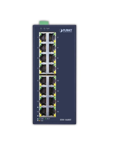 Planet isw-1600t łącza sieciowe nie zarządzany fast ethernet (10/100) niebieski