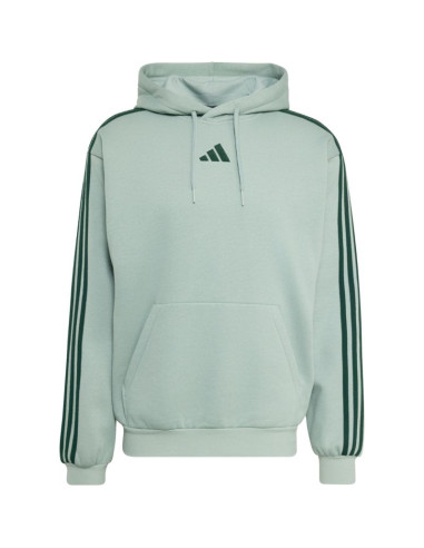 Bluza męska adidas essentials 3-stripes fleece hoodie jasnozielona ky4172