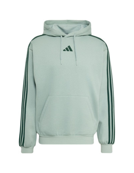Bluza męska adidas essentials 3-stripes fleece hoodie jasnozielona ky4172