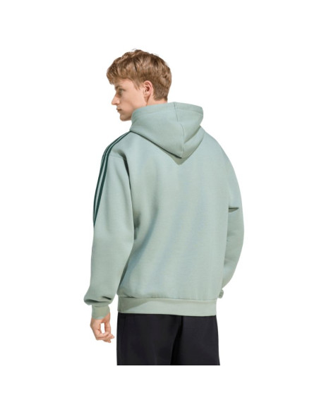 Bluza męska adidas essentials 3-stripes fleece hoodie jasnozielona ky4172