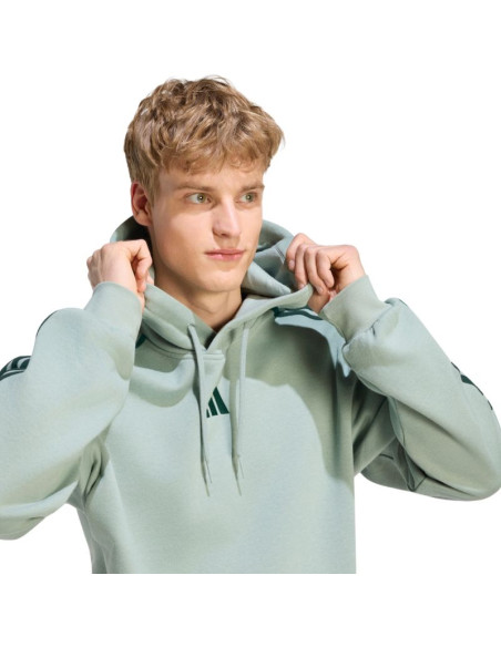 Bluza męska adidas essentials 3-stripes fleece hoodie jasnozielona ky4172