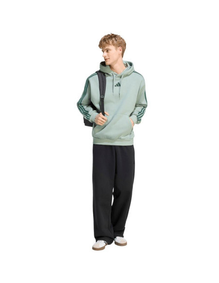 Bluza męska adidas essentials 3-stripes fleece hoodie jasnozielona ky4172
