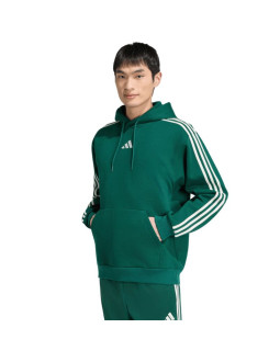 Bluza męska adidas essentials 3-stripes fleece hoodie zielona kz1413