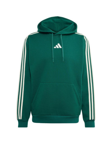 Bluza męska adidas essentials 3-stripes fleece hoodie zielona kz1413
