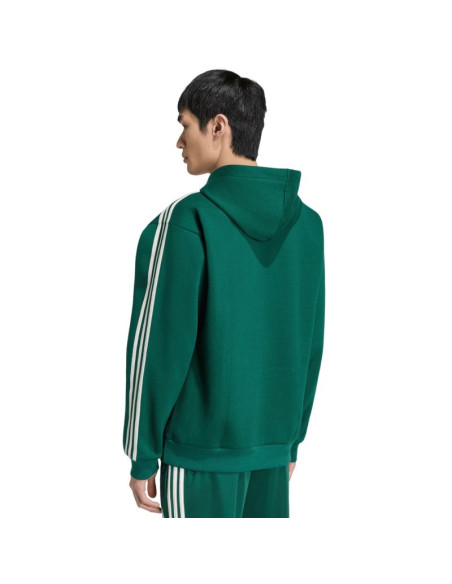 Bluza męska adidas essentials 3-stripes fleece hoodie zielona kz1413