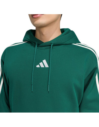 Bluza męska adidas essentials 3-stripes fleece hoodie zielona kz1413