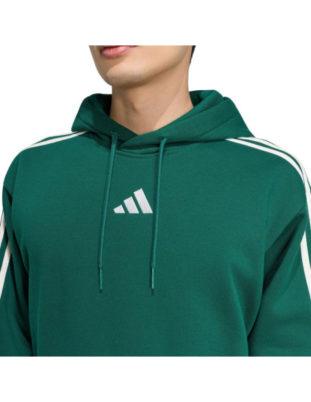 Bluza męska adidas essentials 3-stripes fleece hoodie zielona kz1413