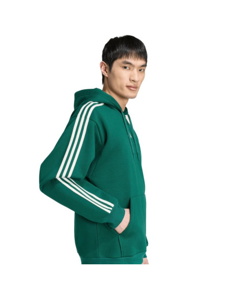 Bluza męska adidas essentials 3-stripes fleece hoodie zielona kz1413