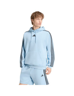 Bluza męska adidas essentials 3-stripes fleece hoodie błękitna ky4170