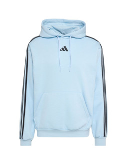 Bluza męska adidas essentials 3-stripes fleece hoodie błękitna ky4170 2