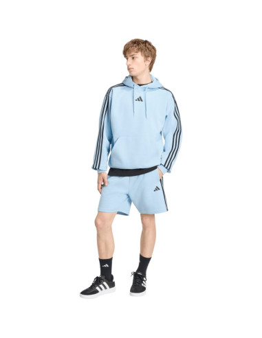 Bluza męska adidas essentials 3-stripes fleece hoodie błękitna ky4170