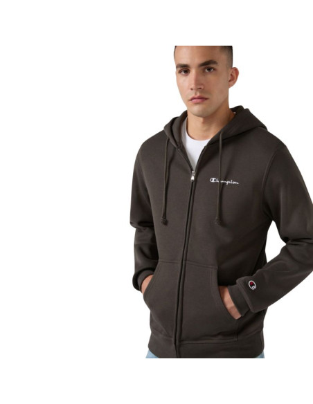 Bluza męska champion hooded full zip sweatshirt brązowy 221794 gs509