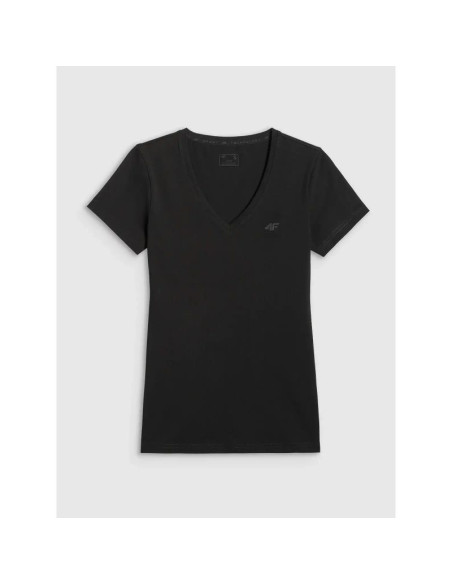 T-shirt basic z dekoltem typu serek damski 4f 4fwmm00ttshf3307-20s
