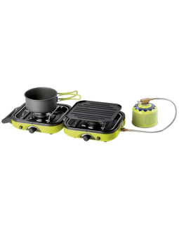 Kuchenka turystyczna na kemping podwójna dual compact + grill 2
