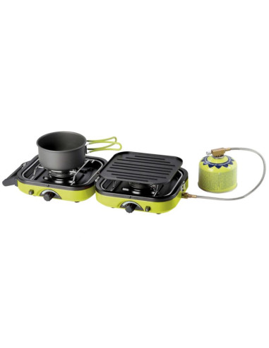 Kuchenka turystyczna na kemping podwójna dual compact + grill
