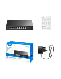 Cudy 8-port gigabit easy-managed switch with 2 sfp, gs108es2 1.0 zarządzany l2 gigabit ethernet (10/100/1000) czarny 2