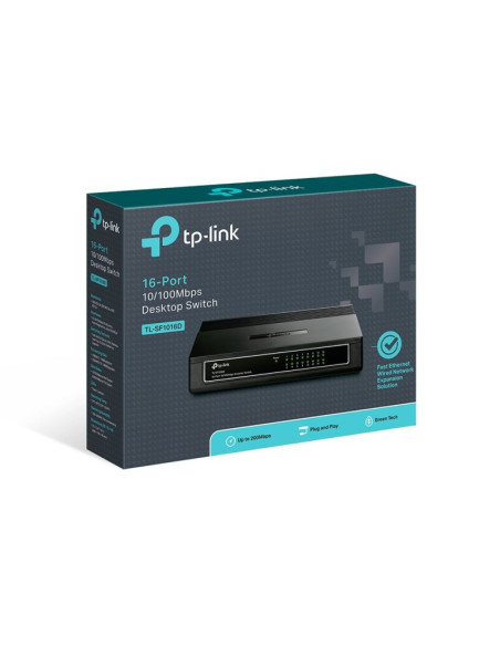 Tp-link tl-sf1016d przełącznik sieciowy fast ethernet (10/100) czarny