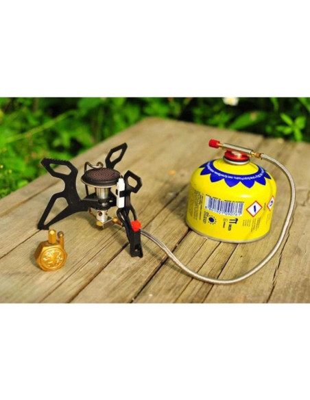 Kuchenka turystyczna z podgrzewaczem gazu i piezozapalnikiem spider pro 3kw