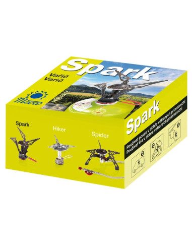 Najlżejsza kuchenka turystyczna na kartusze gazowe (zawór lub gwint) spark 80gram 2.6kw