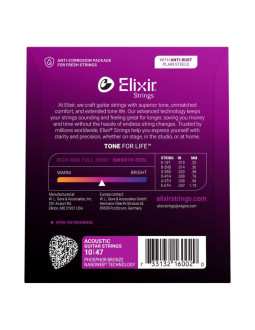 Elixir 16002 phosphor bronze extra light (10-47) nw - struny do gitary akustycznej 2