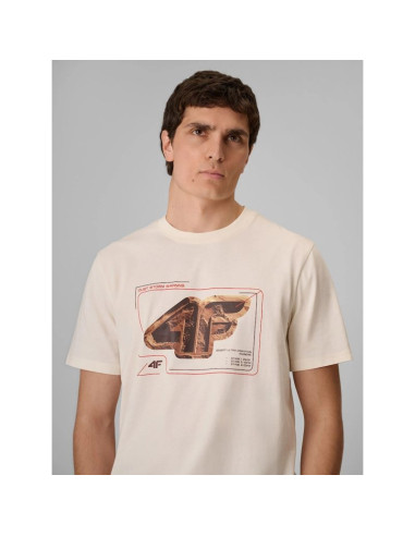 T-shirt regular z nadrukiem męski 4f 4frss26ttshm4230-11s