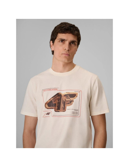 T-shirt regular z nadrukiem męski 4f 4frss26ttshm4230-11s