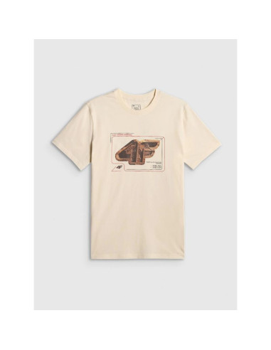 T-shirt regular z nadrukiem męski 4f 4frss26ttshm4230-11s