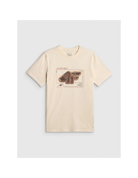 T-shirt regular z nadrukiem męski 4f 4frss26ttshm4230-11s