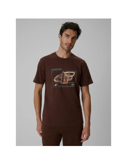 T-shirt regular z nadrukiem męski 4f 4frss26ttshm4230-81s