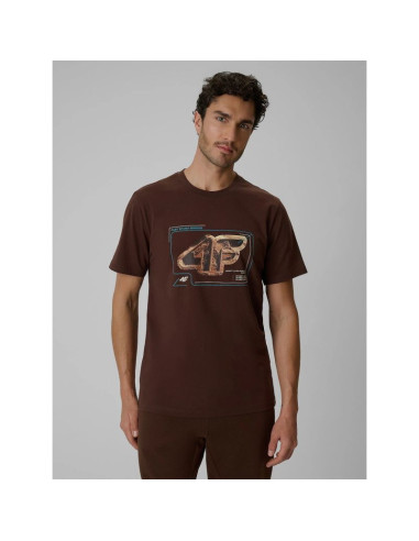 T-shirt regular z nadrukiem męski 4f 4frss26ttshm4230-81s