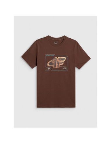 T-shirt regular z nadrukiem męski 4f 4frss26ttshm4230-81s