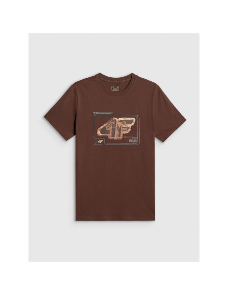 T-shirt regular z nadrukiem męski 4f 4frss26ttshm4230-81s