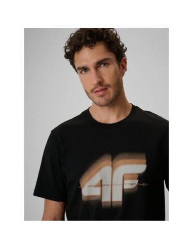 T-shirt regular z nadrukiem męski 4f 4frss26ttshm4228-20s