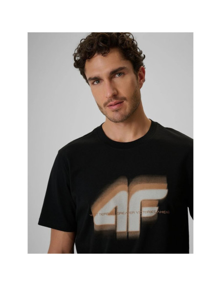 T-shirt regular z nadrukiem męski 4f 4frss26ttshm4228-20s