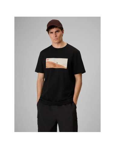 T-shirt regular z nadrukiem męski 4f 4frss26ttshm4236-20s