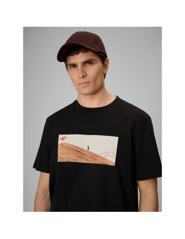 T-shirt regular z nadrukiem męski 4f 4frss26ttshm4236-20s