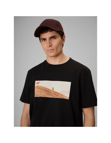 T-shirt regular z nadrukiem męski 4f 4frss26ttshm4236-20s