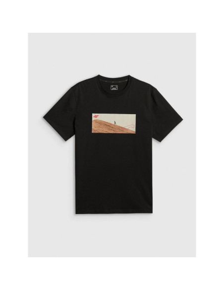 T-shirt regular z nadrukiem męski 4f 4frss26ttshm4236-20s