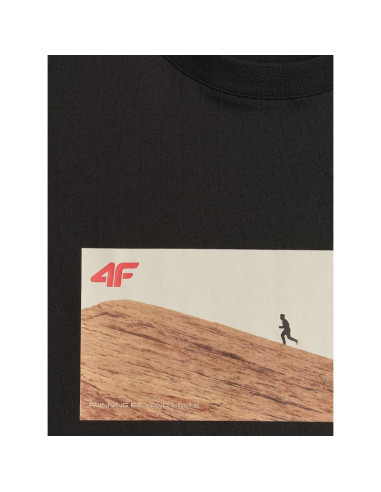 T-shirt regular z nadrukiem męski 4f 4frss26ttshm4236-20s