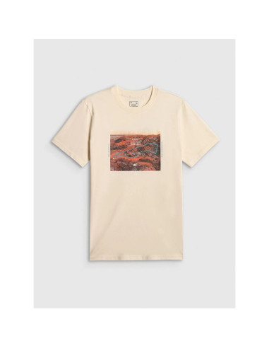 T-shirt regular z nadrukiem męski 4f 4frss26ttshm4238-11s