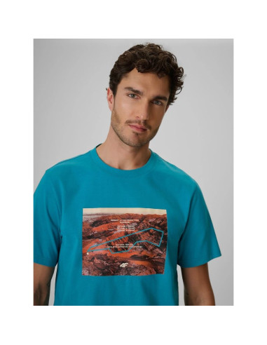 T-shirt regular z nadrukiem męski 4f 4frss26ttshm4238-35s