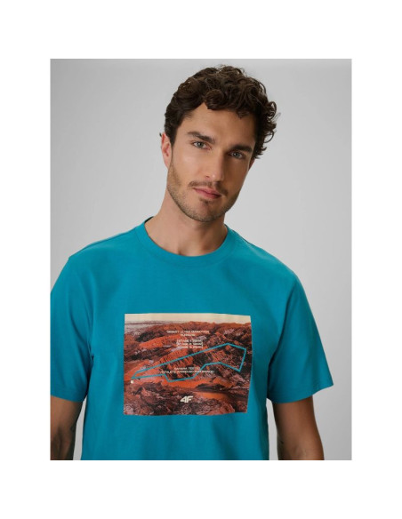 T-shirt regular z nadrukiem męski 4f 4frss26ttshm4238-35s