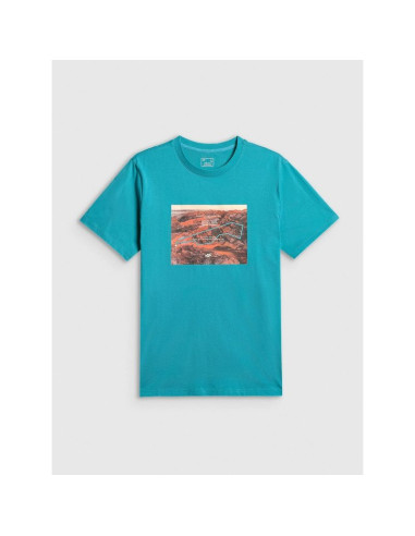 T-shirt regular z nadrukiem męski 4f 4frss26ttshm4238-35s