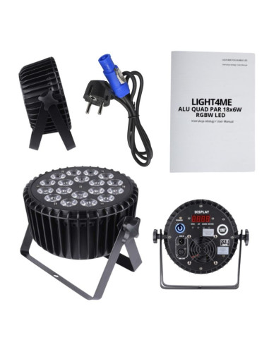 Light4me alu quad par 18x6w rgbw - reflektor sceniczny