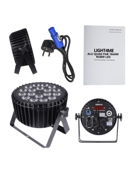 Light4me alu quad par 18x6w rgbw - reflektor sceniczny